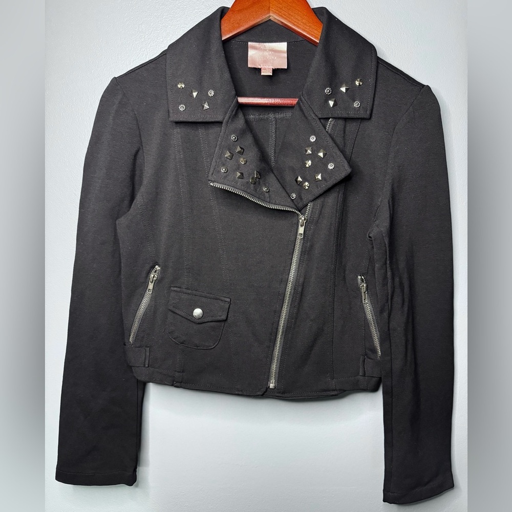 Romeo & Juliet Couture Black Studded Jacket Moto | Size M